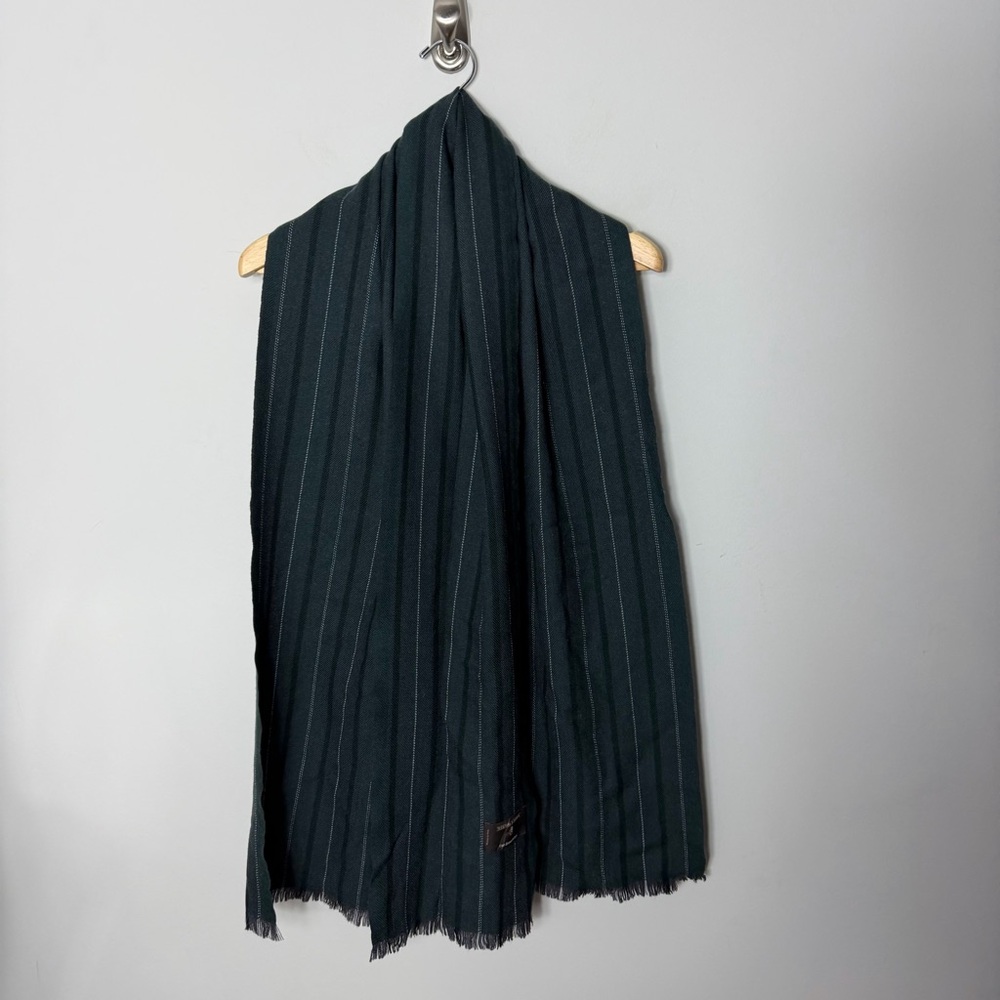 TESSITURA DI NOVARA Cloth Ermenegildo Zegna Wool Striped Scarf Green